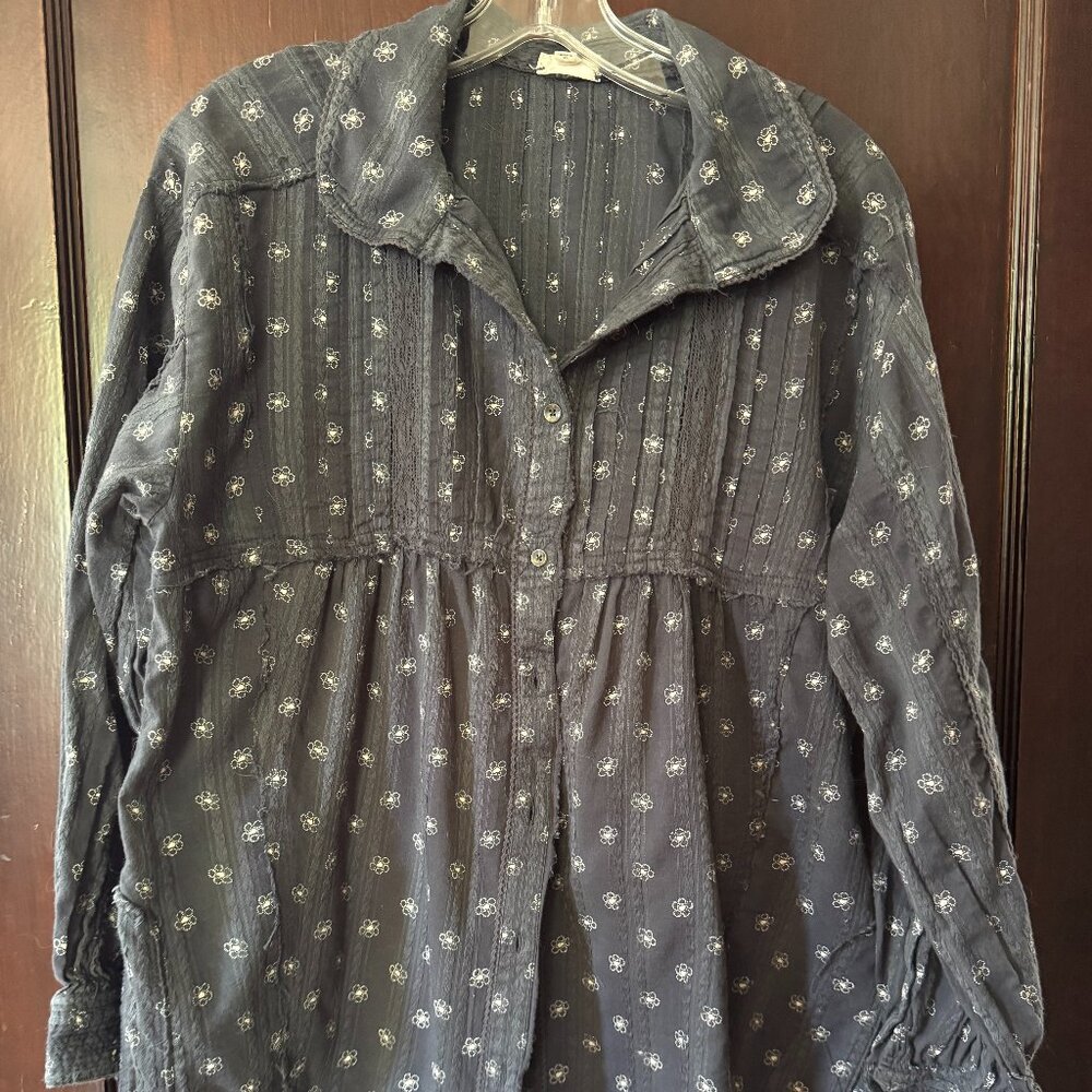 Pilcro Anthropologie charcoal spring tunic